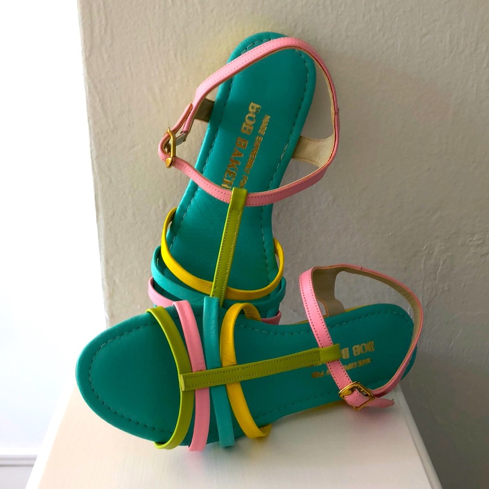 Colorful All Leather Sandals, perfect for a beach getaway!